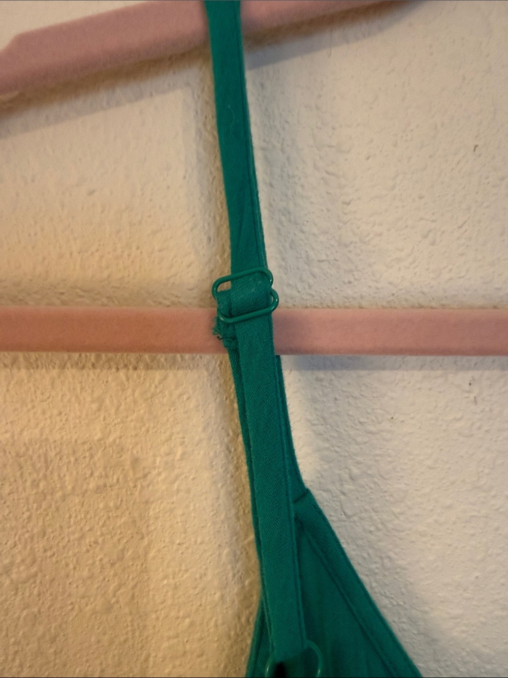 Teal Button-Front Midi Dress with Spaghetti Straps - Picture 5 of 6